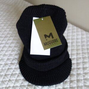 NWT U.S.A. McGUIRE - GENUINE GOVT ISSUE Black Wool Jeep Cap / Dept of Defense